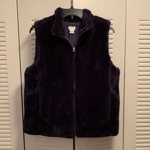 Navy Blue J. Crew fur vest